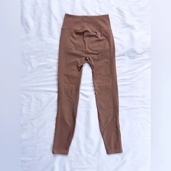 Lululemon Seamless Dusty Rose Pink Brown Leggings Size 4 - Picture 3 of 8